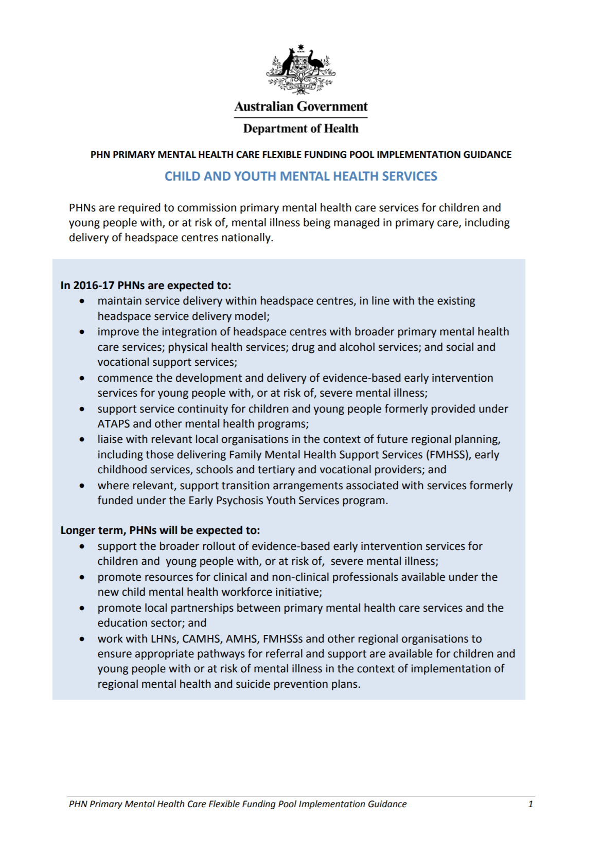 Child and Youth Mental Health Services – 2016 – Manual of Resources for ...